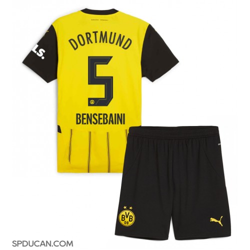 Dječji Nogometni Dres Borussia Dortmund Ramy Bensebaini #5 Domaci 2024-25 Kratak Rukav (+ Kratke hlače)